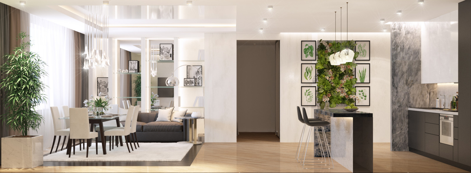 Обложка проекта: Гостинная и кухня