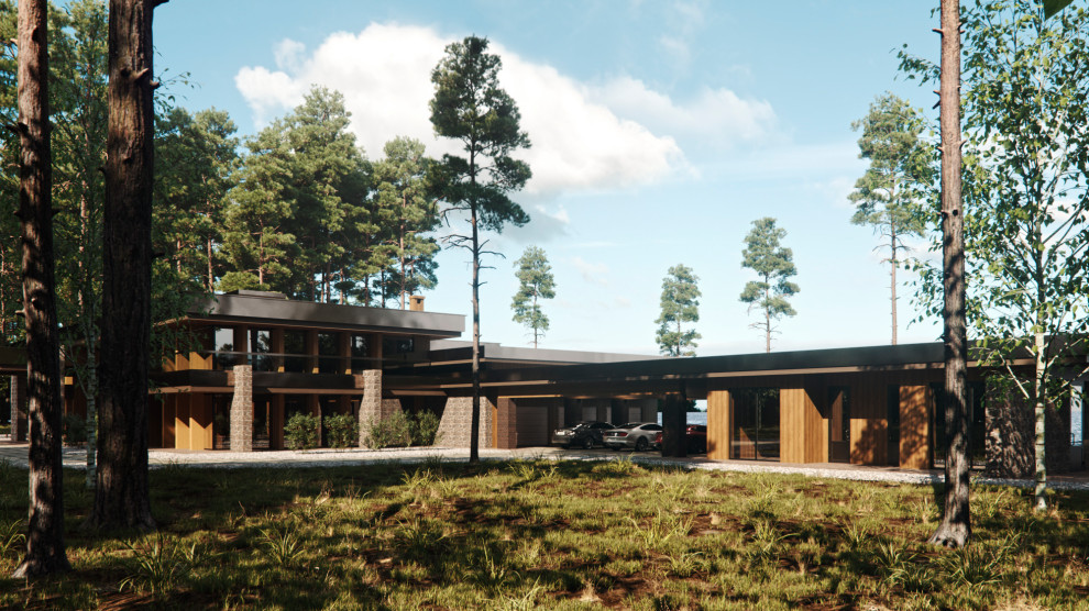 Современный дом с плоской кровлей