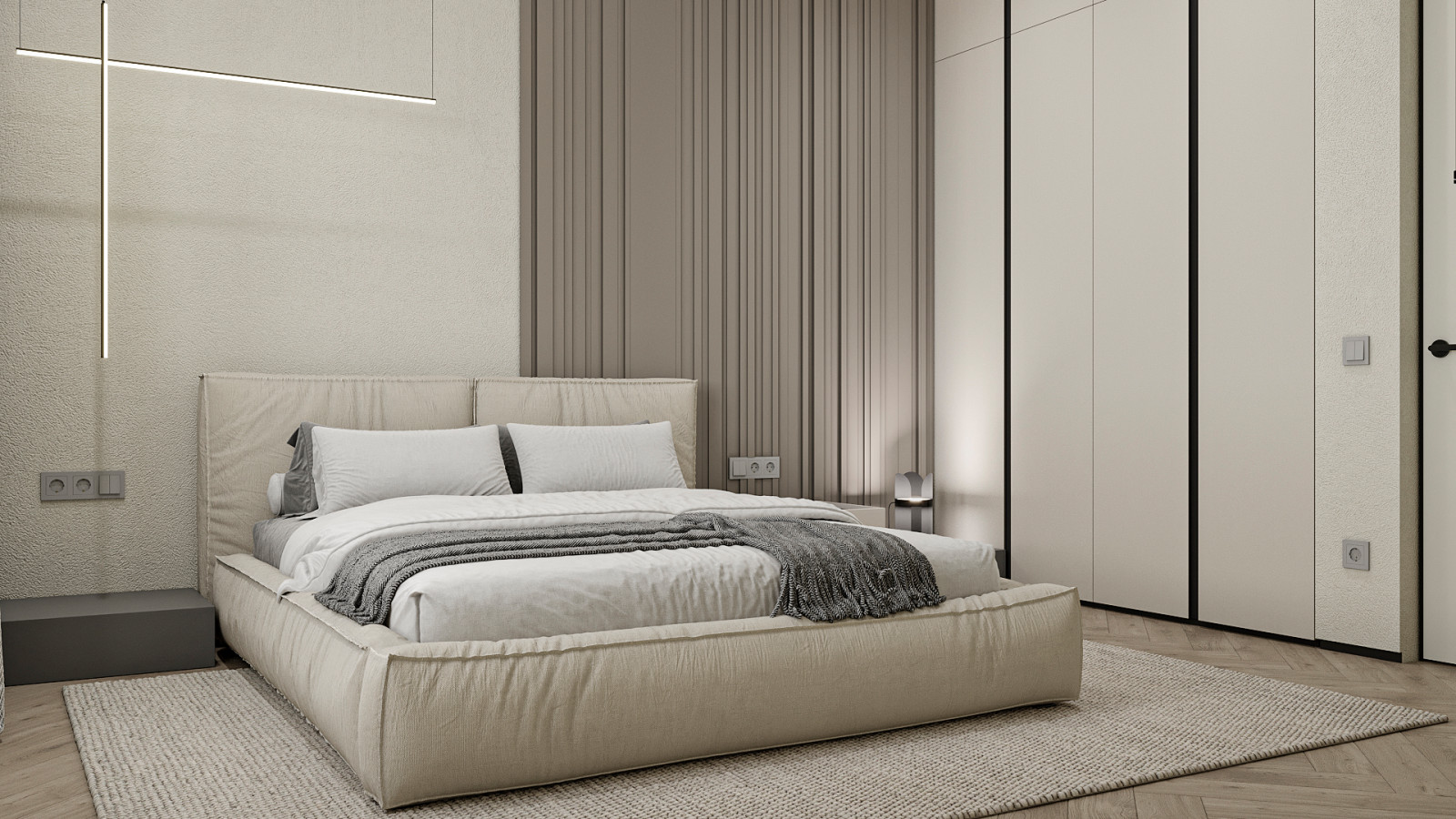 3к студия монохромный интерьер в стиле Современной классики