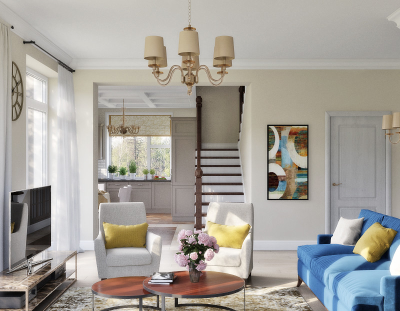 Неоклассика с видом на сосновый лес