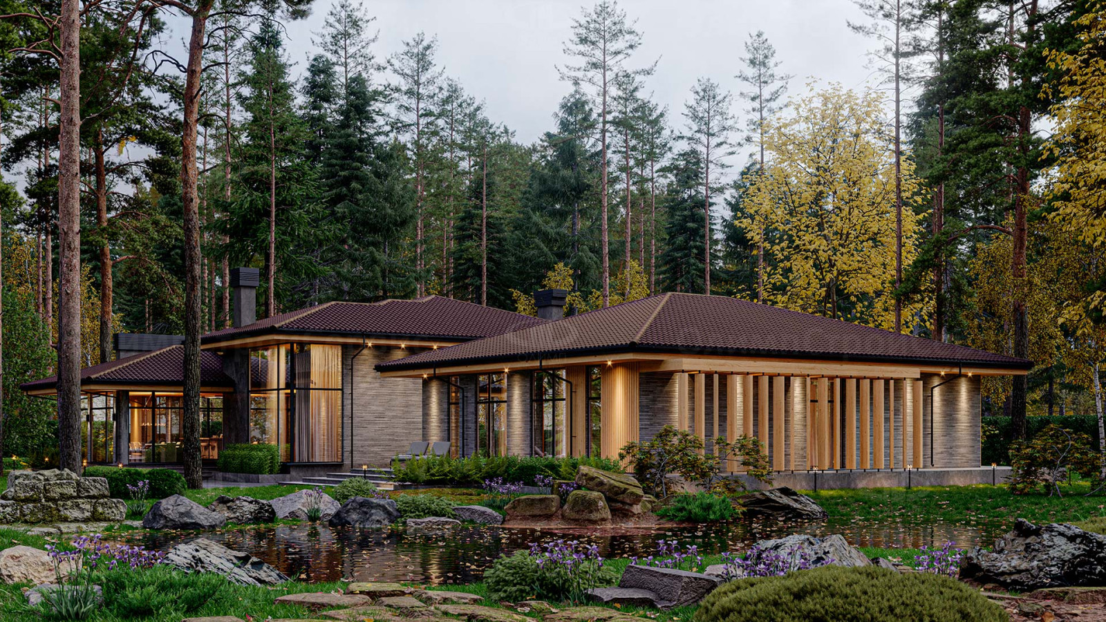 Одноэтажный дом с террасой «Корвин»