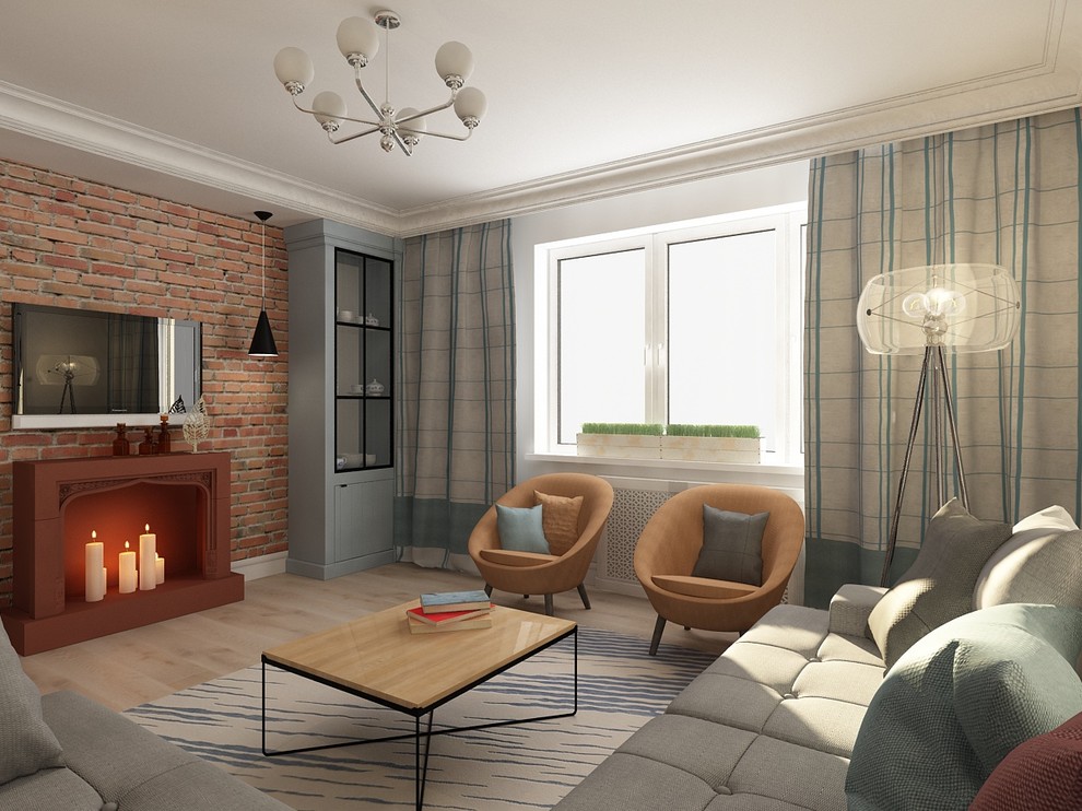 Обложка проекта: Квартира с камином