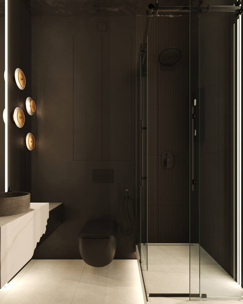 Эстетика, стиль и функциональность. Гостевой санузел, площадью 2,7 м²