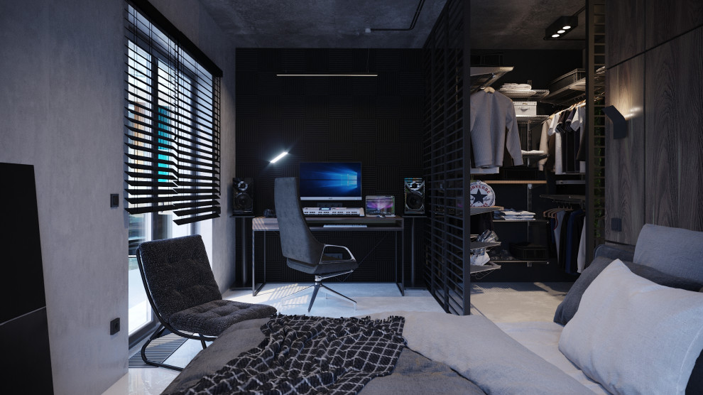 Интерьер квартиры в индустриальном стиле для холостяка