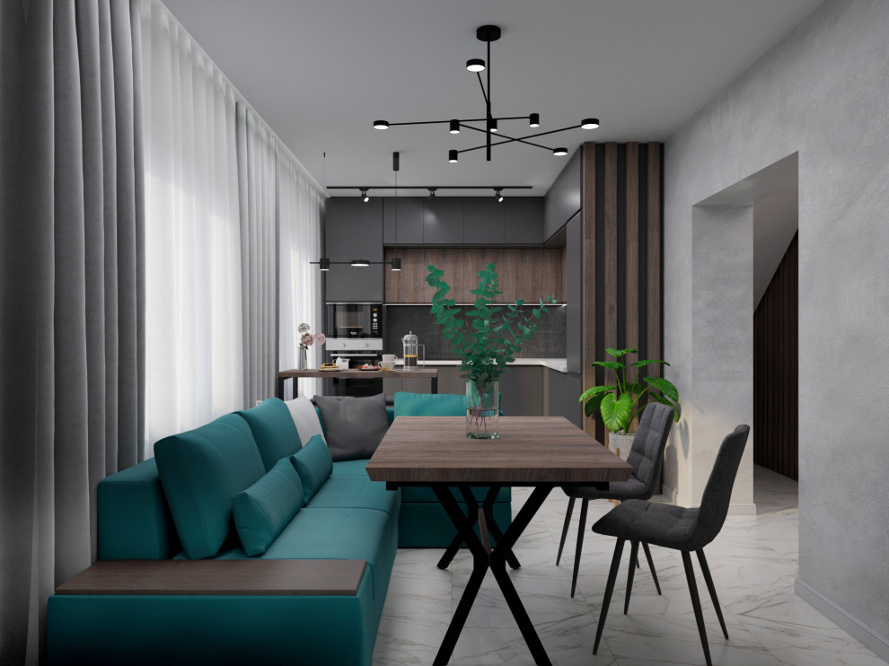 Кухня-гостиная в загородном доме. Кемеровская обл.