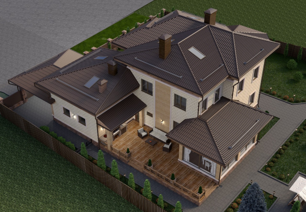 Архитектурная концепция индивидуального жилого дома КП "Новорижский"