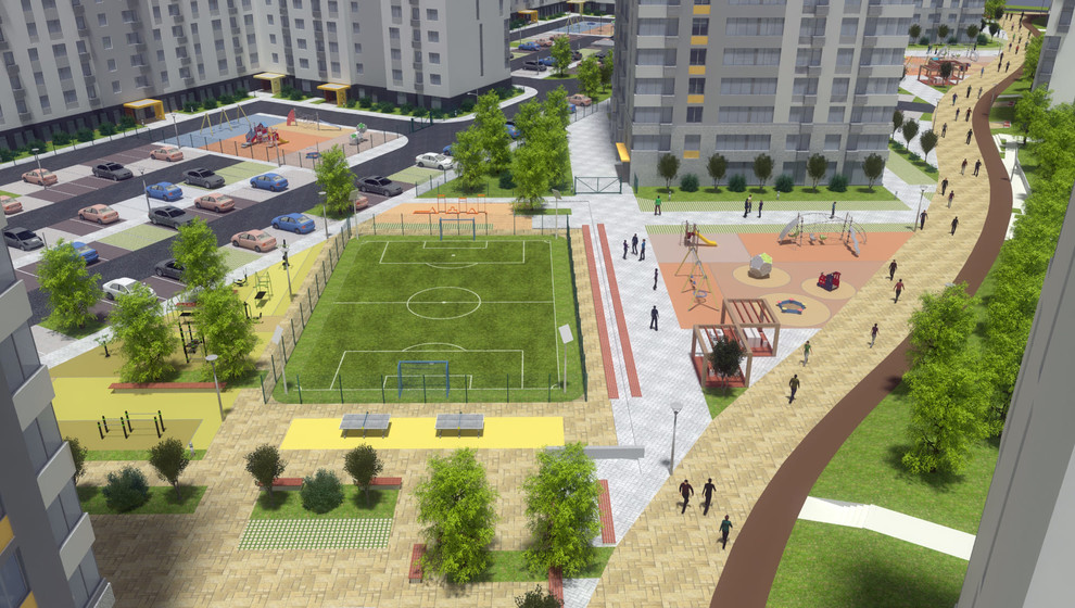 Эскизный проект благоустройства территории квартала "Видный"