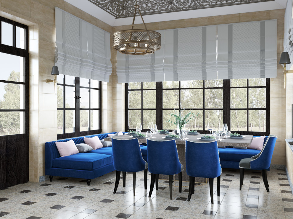 Обложка проекта: Шашлычный домик в синих тонах