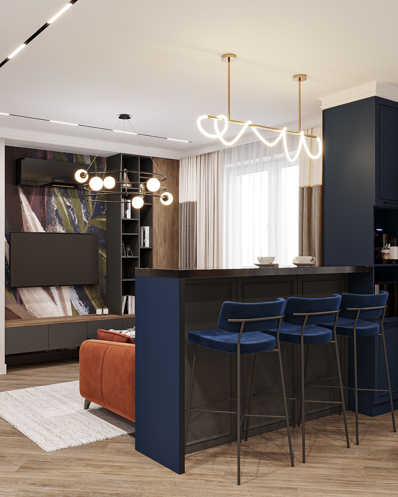 Дизайн-проект стильной квартиры 75 м²