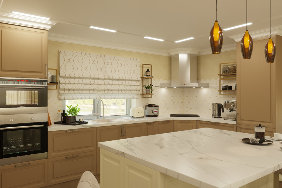 Единое пространство частного дома в стиле Ар-деко