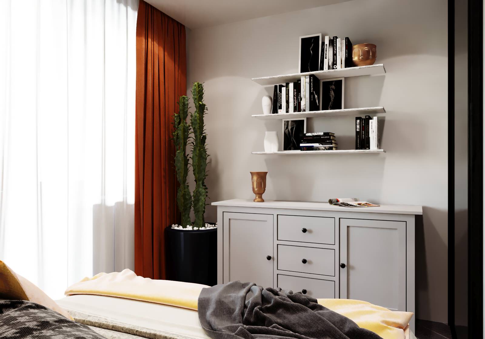 Дизайн спальни в ЖК "Вертикаль" г. Тула