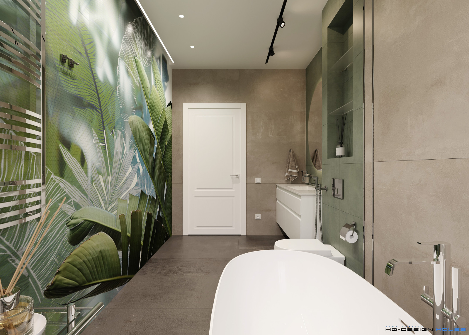 Обложка проекта: Яркий санузел в двухэтажном коттедже в современном стиле