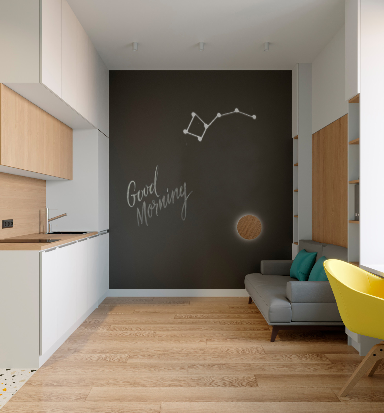 Студия 27м с кроватью-трансформером