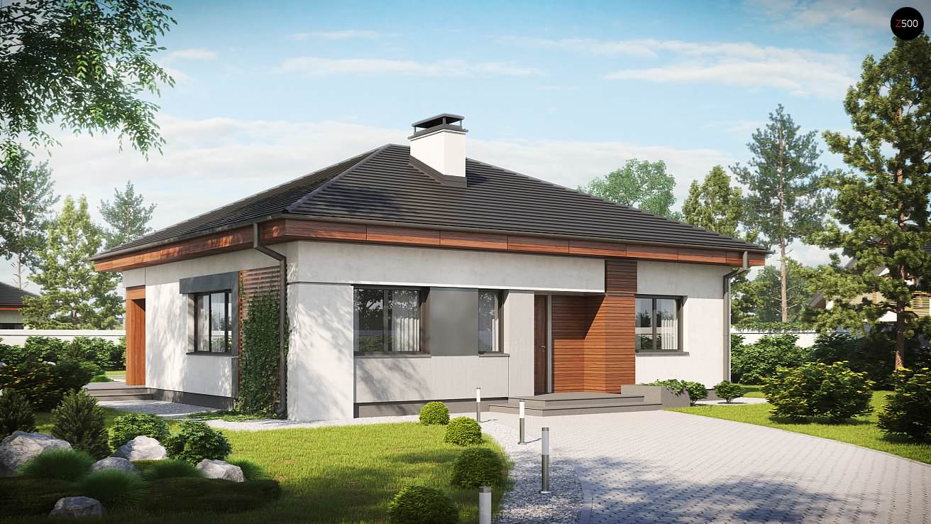 Обложка проекта: Z273 Проект стильного одноэтажного дома в классическом стиле.