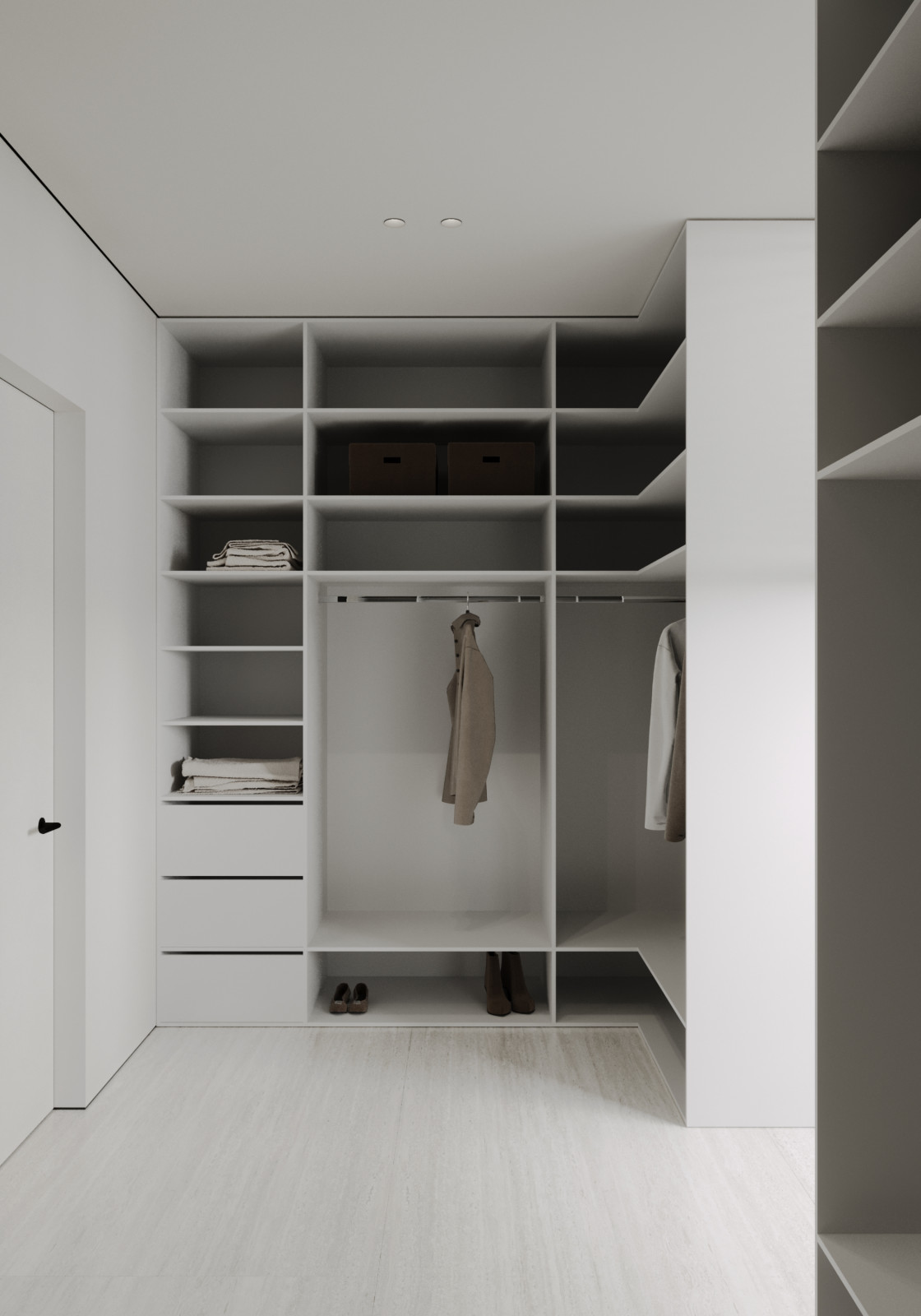 Гардеробная из проекта загородного дома The CUBE