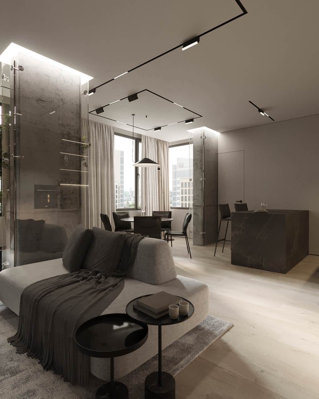 Интерьер гостиной в минимализме