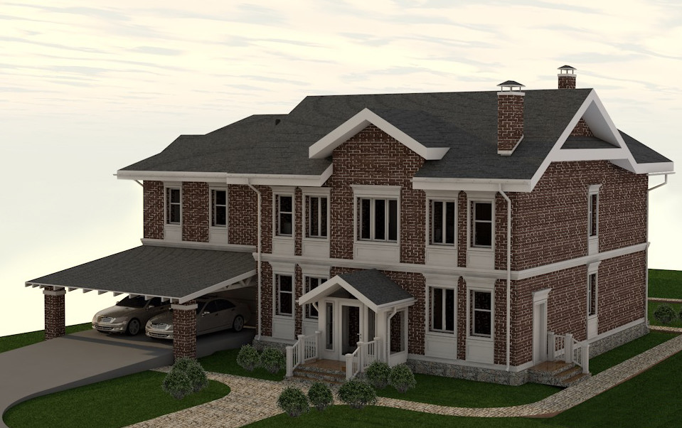 Обложка проекта: Коттедж с баней