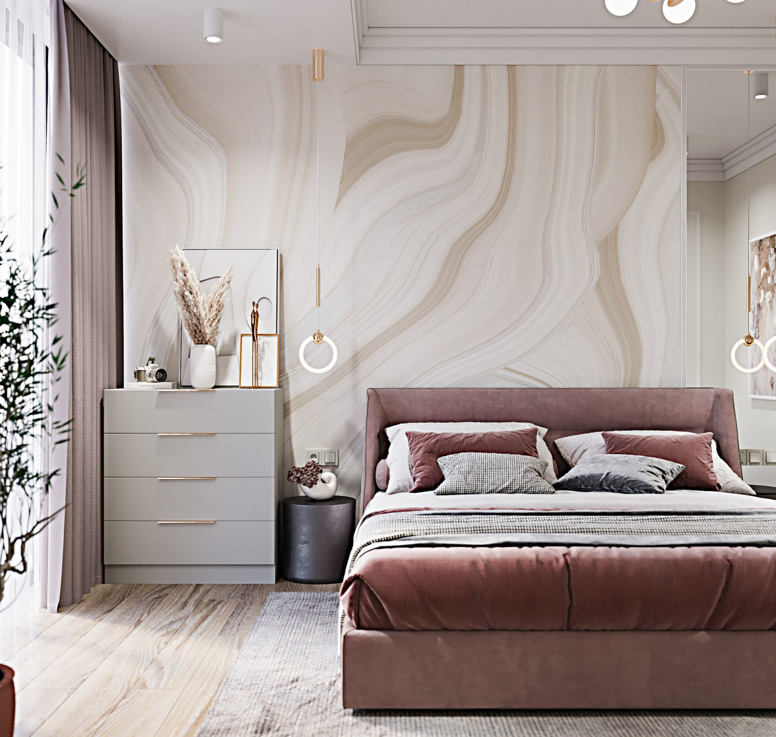 Дизайн спальни в частном доме в Сочи