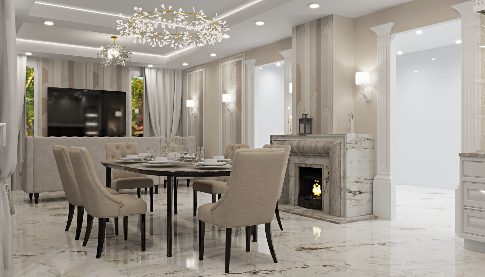 Обложка проекта: Проект кухни-гостиной и мастер ванной в частном доме