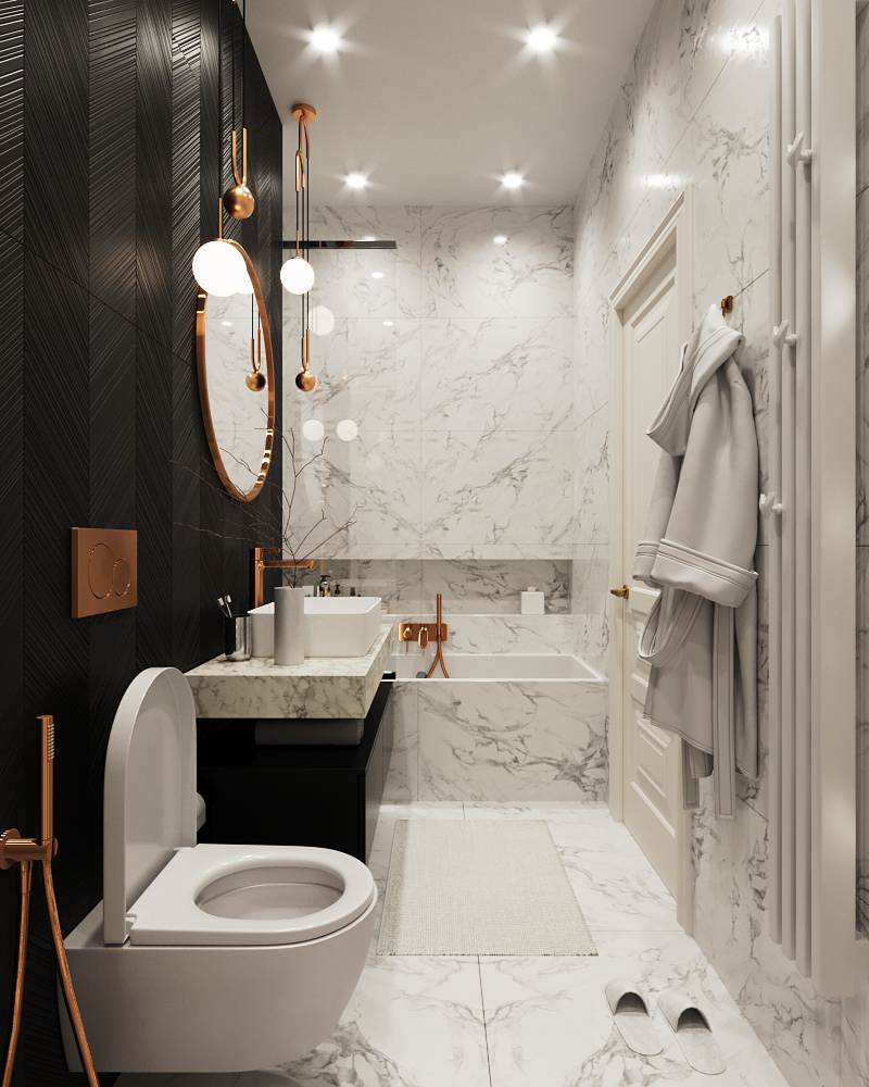 Санузел в современном классическом стиле