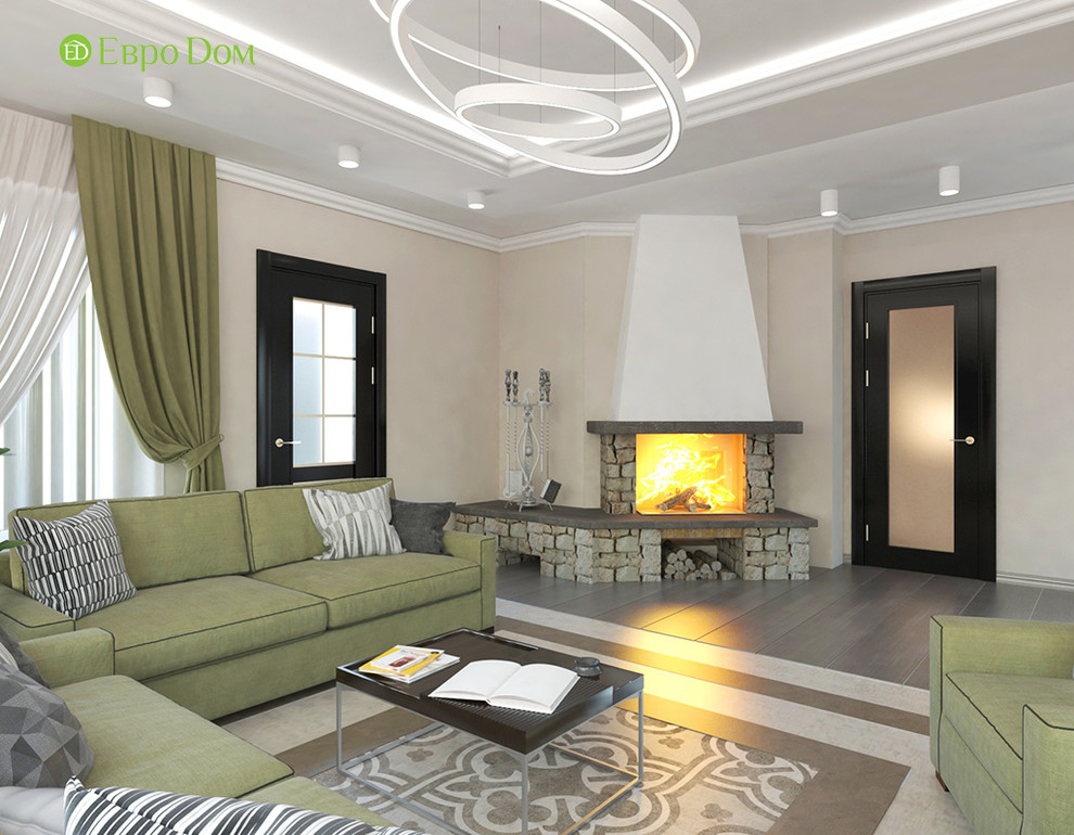 Дизайн интерьера коттеджа 490 кв. м в современном стиле