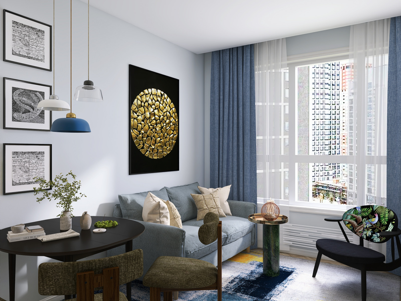 Дизайн интерьера 2х комнатной квартиры в ЖК "Парк Столиц" г. Екатеринбург