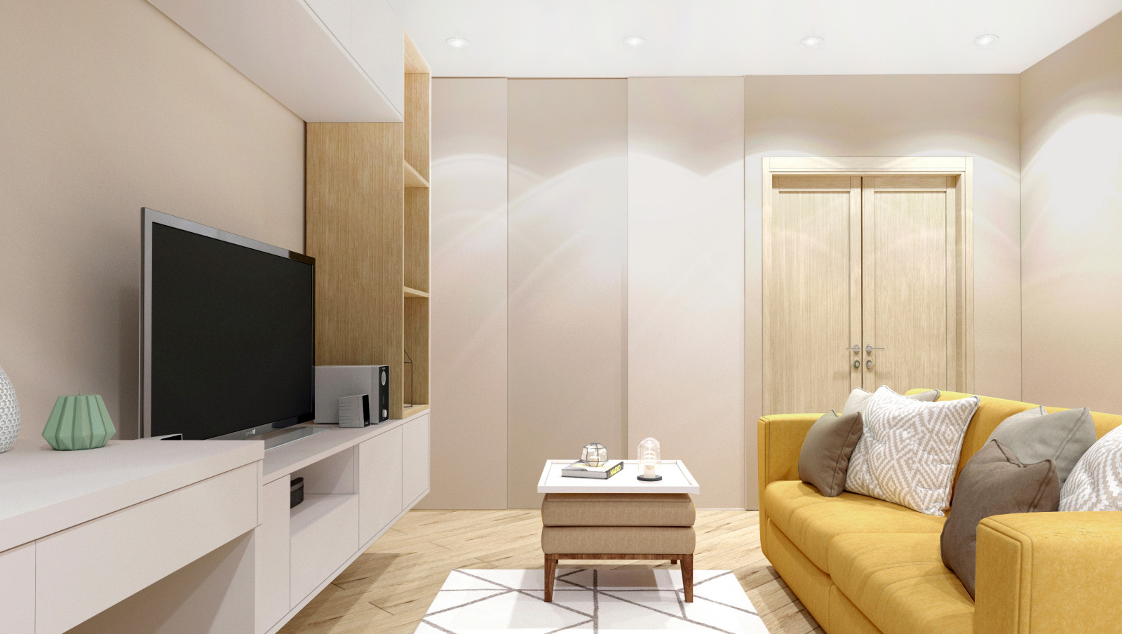 Стильные кухня и гостиная