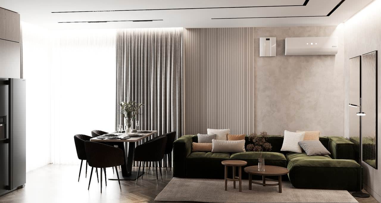 ДИЗАЙН ПРОЕКТ С ОЛИВКОВЫМИ ОТТЕНКАМИ