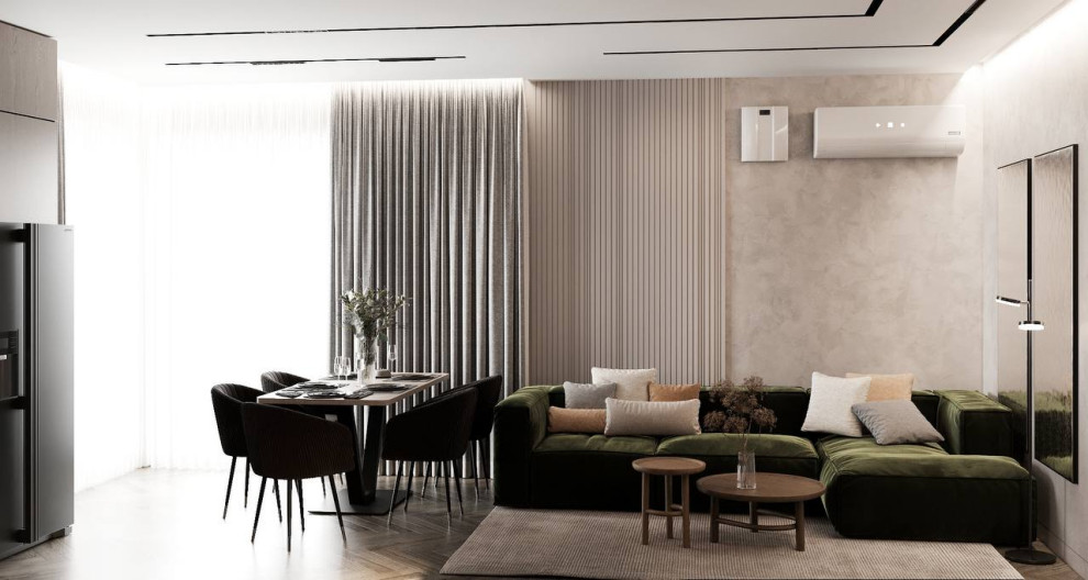 ДИЗАЙН ПРОЕКТ С ОЛИВКОВЫМИ ОТТЕНКАМИ