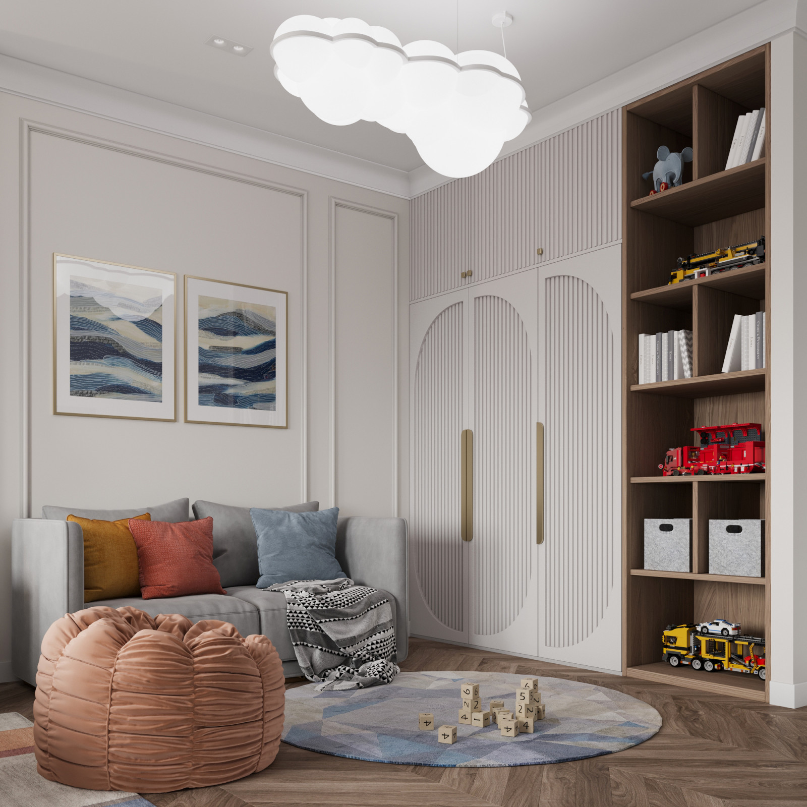 "Тёплое какао", квартира в ЖК "Дворянский", 98 м2