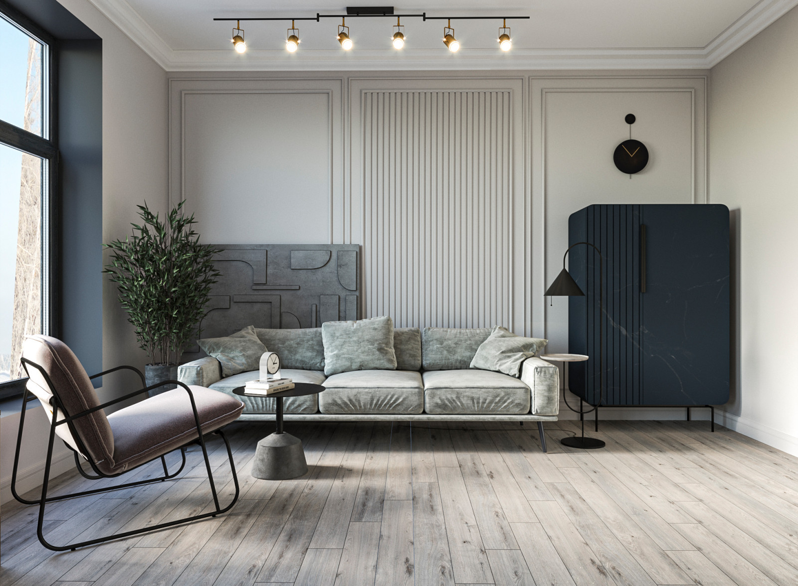 Проект квартиры-студии в стиле минимализм.