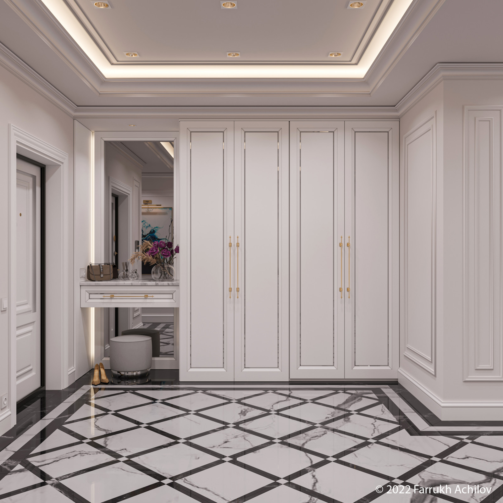 Обложка проекта: 4 комнатная квартира в неоклассическом стиле_2022