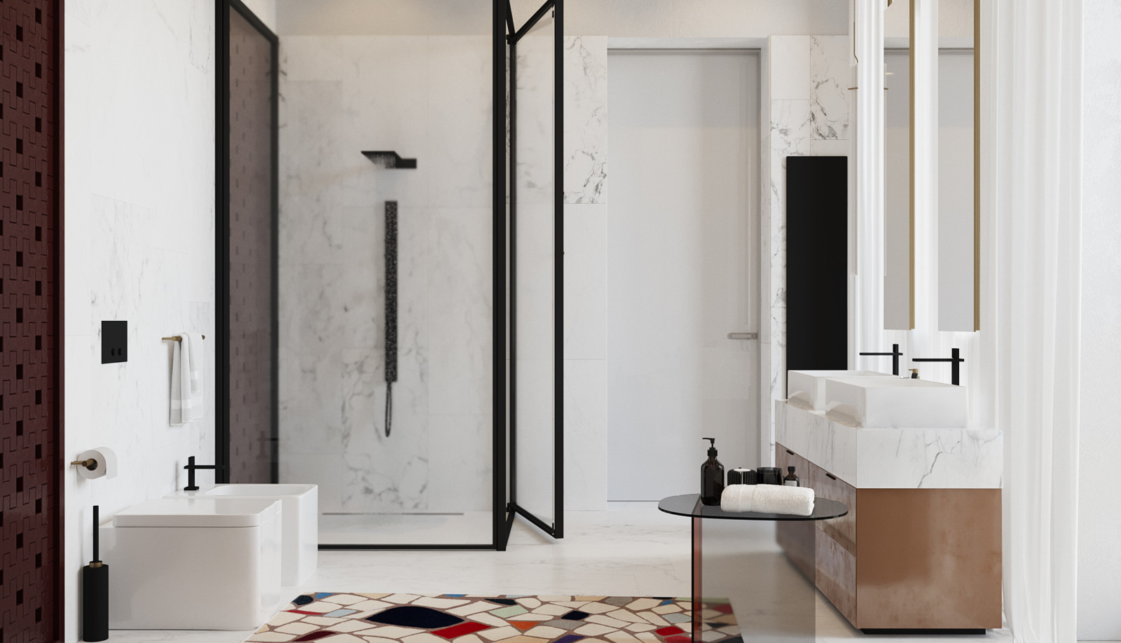 Ванная комната в большом доме во Владимирской области