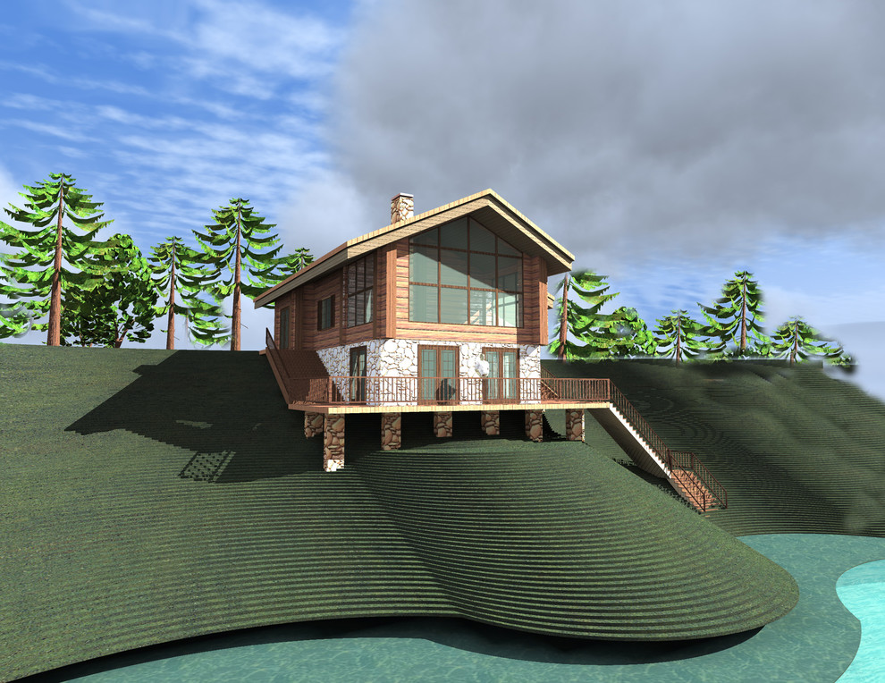 Мещера. Домики на склоне.