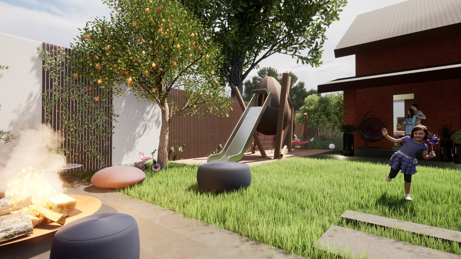 Коттедж ЖСК Горелый Хутор, Ландшафтный дизайн участка 6 соток