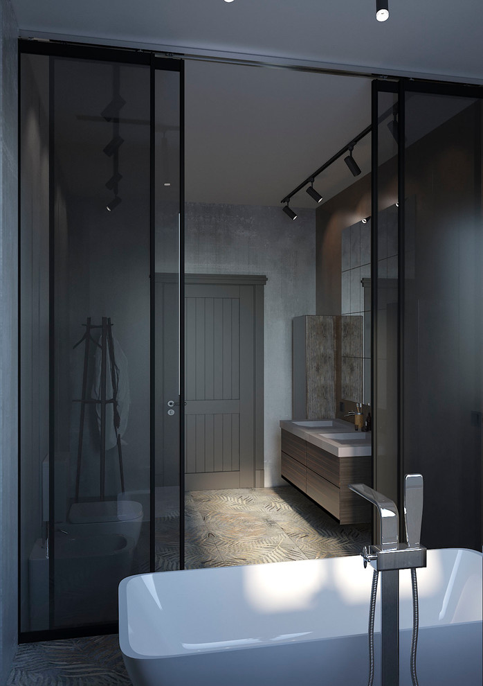 Проект ванной комнаты в стиле Loft