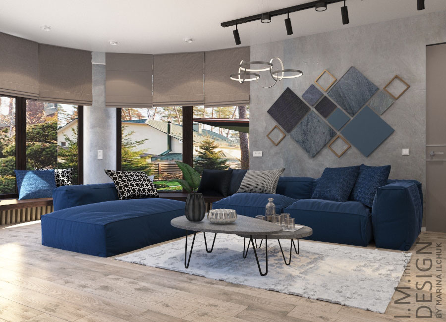 Загородный дом 400 кв.м. Холлы и вторая гостиная.