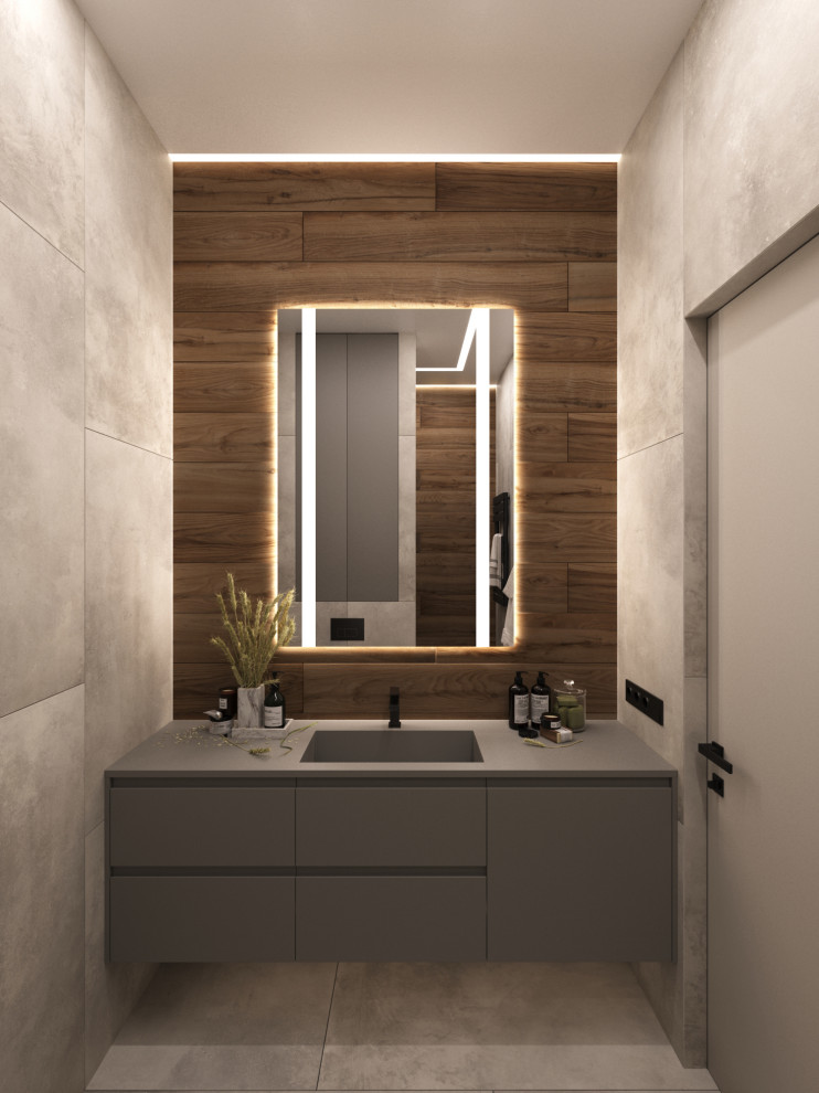 Дизайн интерьера квартиры 77 м2 с 2-мя санузлами и гардеробной