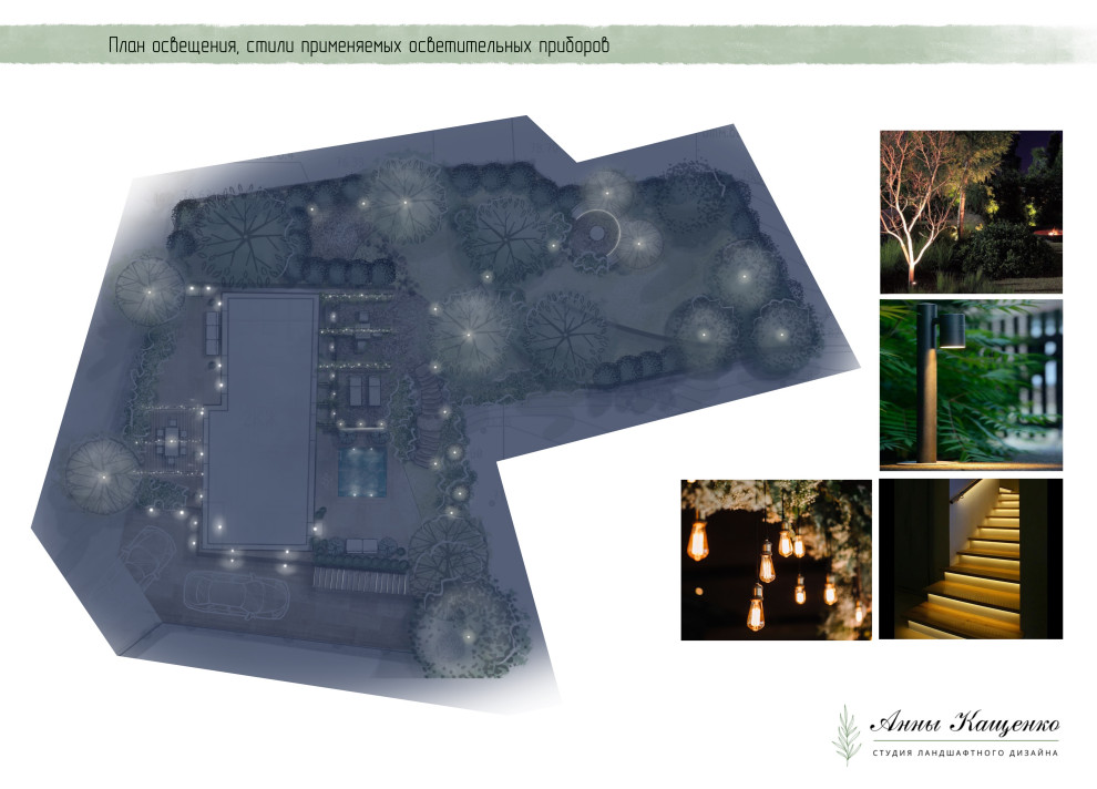 Проект участка с перепадом высот в средиземноморском стиле