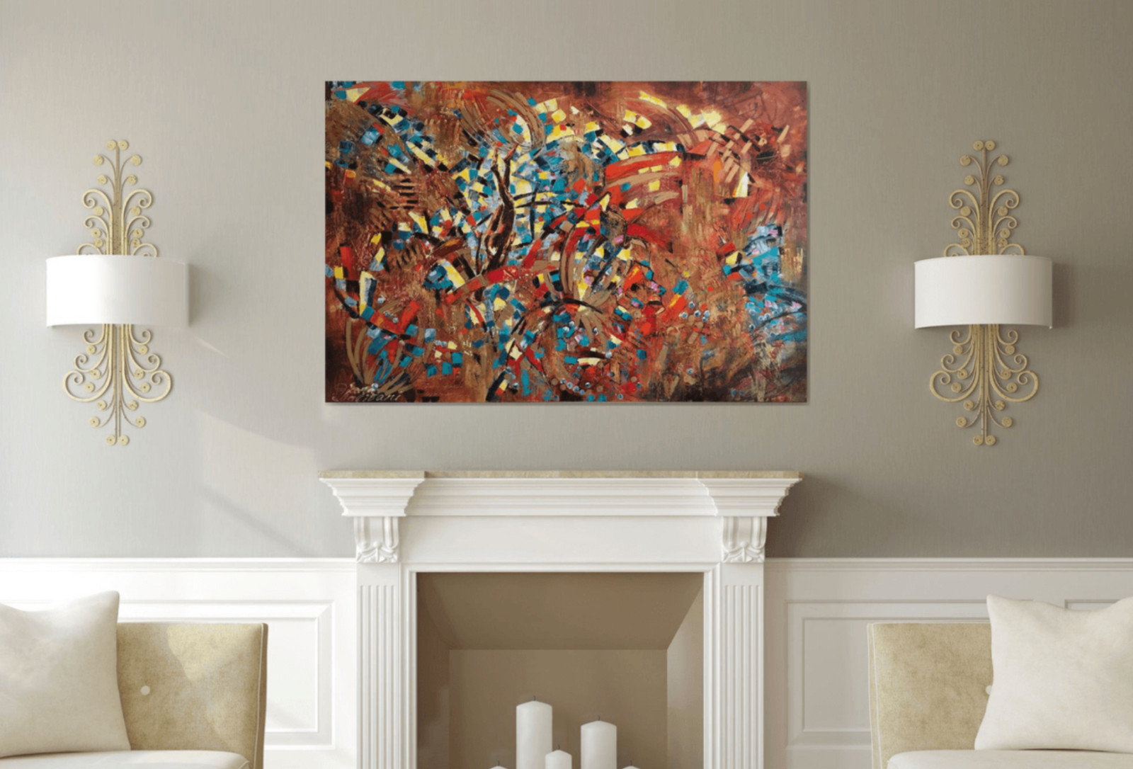 Гостиная - Дизайн интерьера - Картины художницы Дианы Маливани (1)