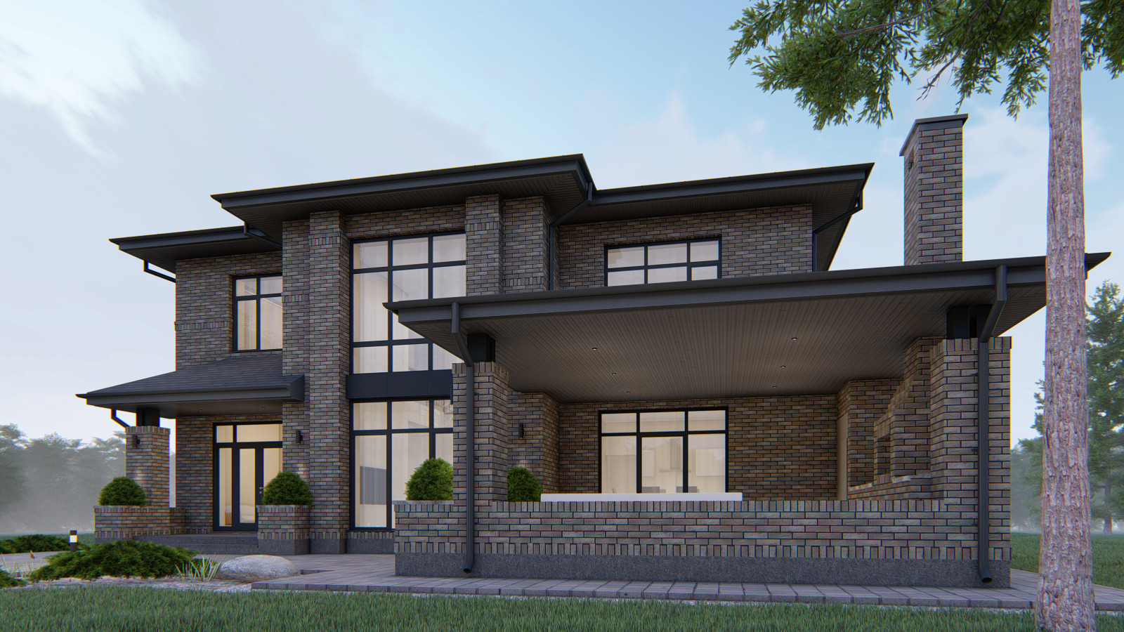 Двухэтажный дом в стиле Прерий