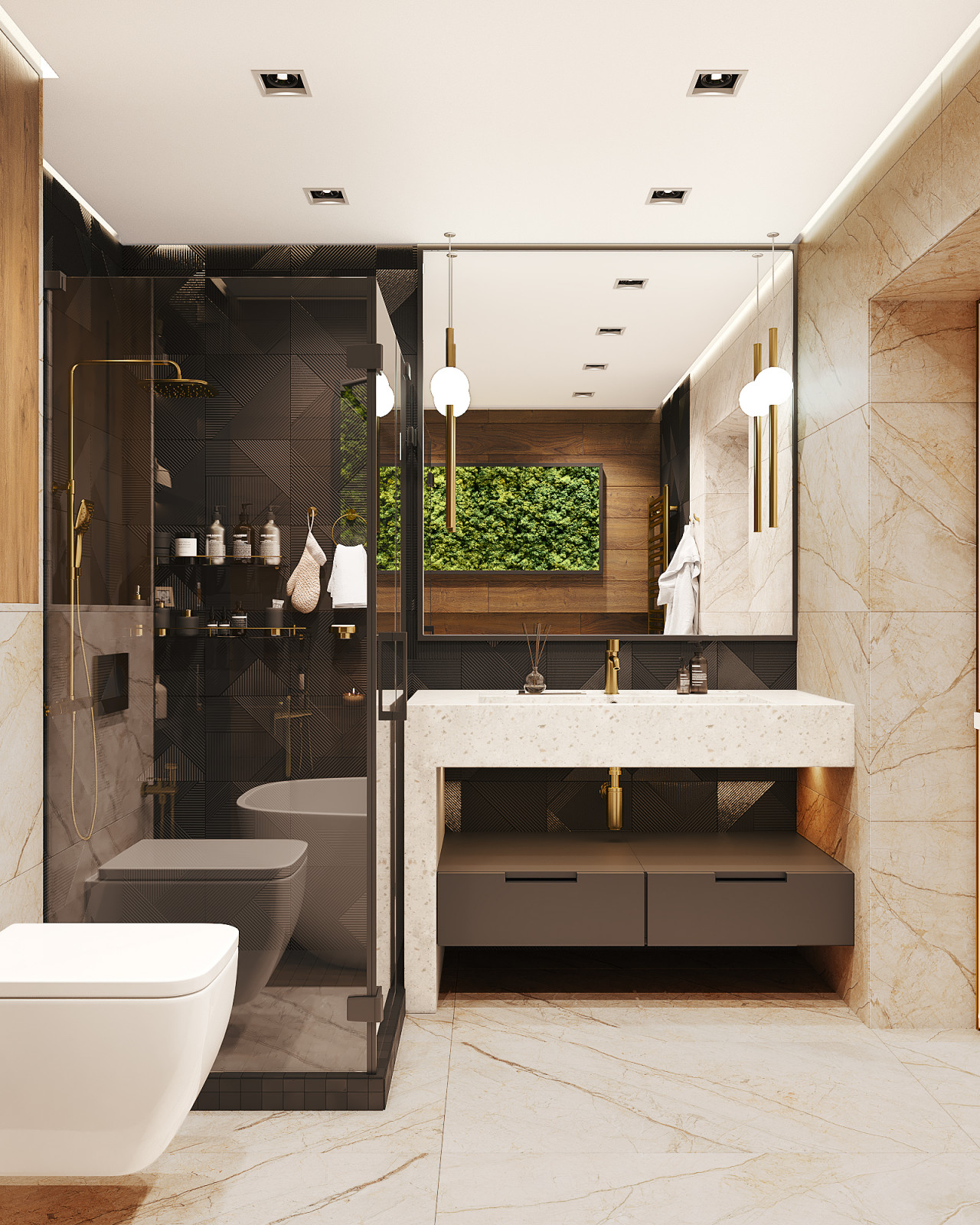 Ванная комната в трёхкомнатной квартире в Ярославле