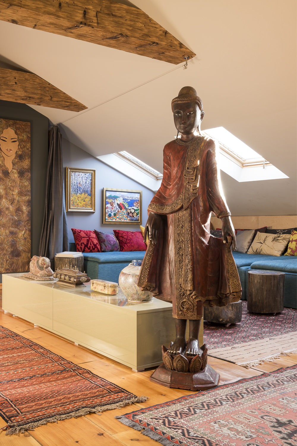 Мансарда с элементами стиля бохо-шик