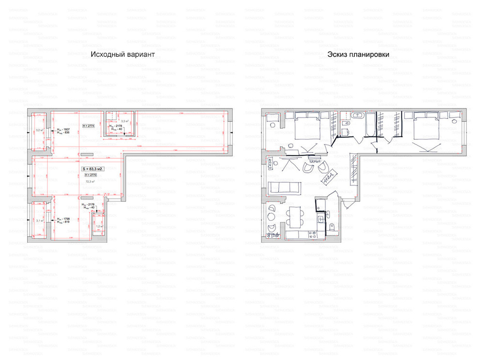 Идеи перепланировки для многокомнатных квартир
