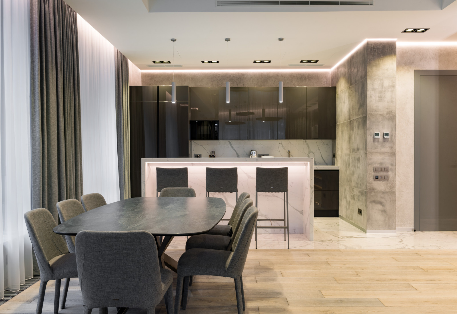 Интерьеры апартаментов в ЖК "Олимпийская РИВЬЕРА Новогорск"