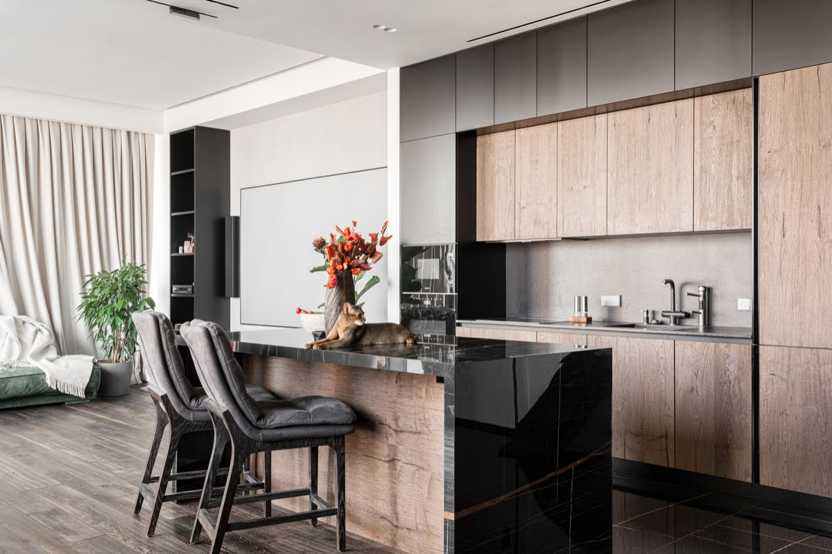 Шикарная кухня-гостиная в Москва-Сити