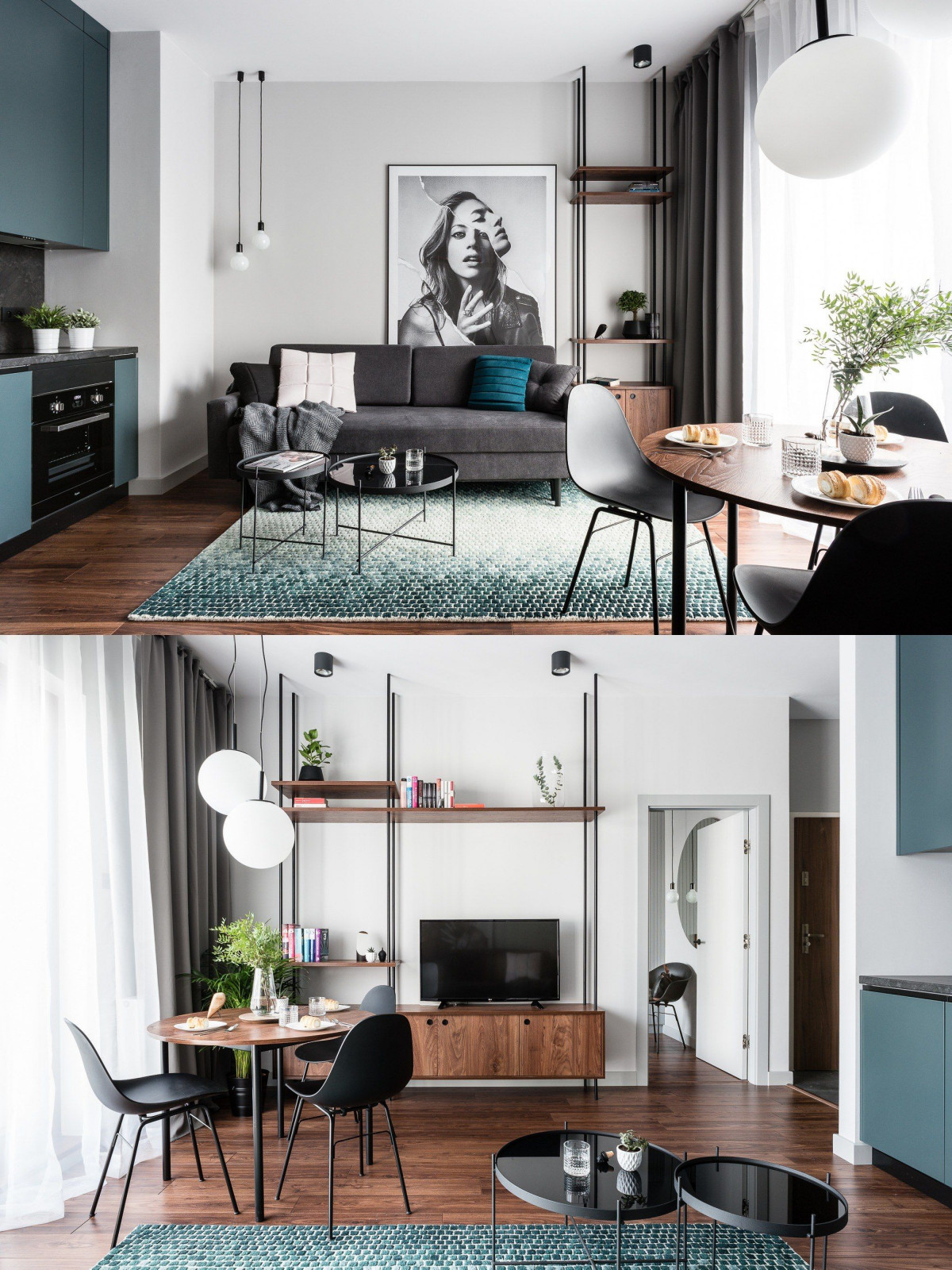 Кухня, гостиная, столовая