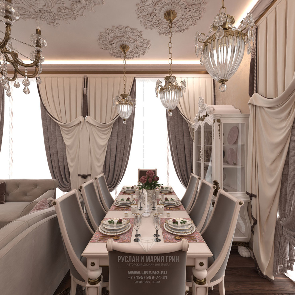 ДИЗАЙН ГОСТИНОЙ В КЛАССИЧЕСКОМ СТИЛЕ В ДОМЕ НА МОСФИЛЬМОВСКОЙ