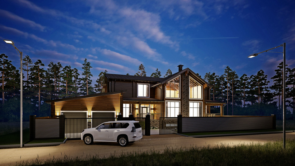 Проект дома из клееного бруса WOOD RESIDENCE 400 м^2