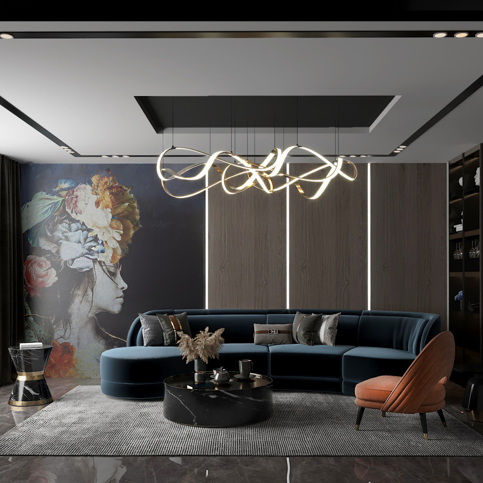 Проект гостиной в современном стиле